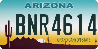 AZ license plate BNR4614