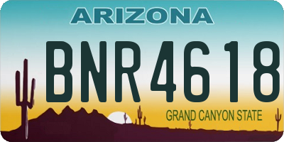 AZ license plate BNR4618