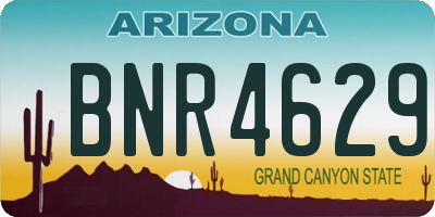 AZ license plate BNR4629