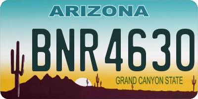 AZ license plate BNR4630