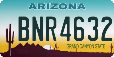 AZ license plate BNR4632