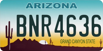 AZ license plate BNR4636