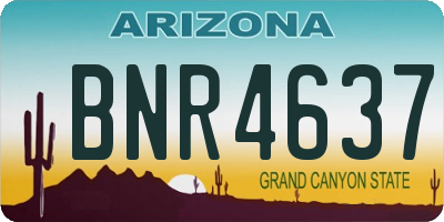 AZ license plate BNR4637