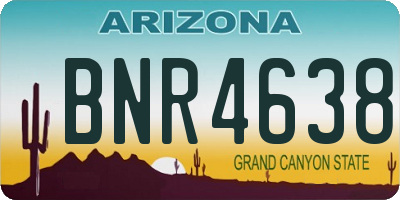 AZ license plate BNR4638