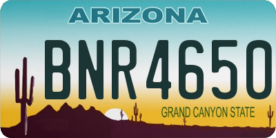 AZ license plate BNR4650
