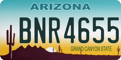 AZ license plate BNR4655