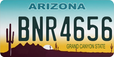 AZ license plate BNR4656
