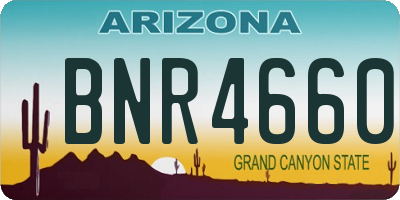 AZ license plate BNR4660