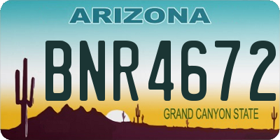AZ license plate BNR4672