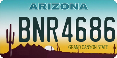 AZ license plate BNR4686