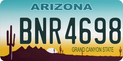 AZ license plate BNR4698