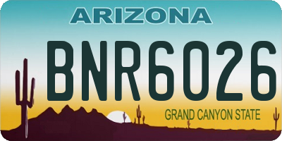 AZ license plate BNR6026