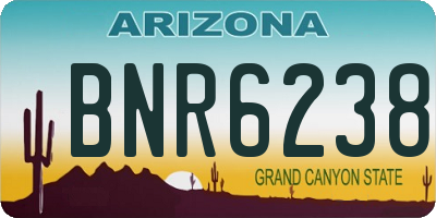 AZ license plate BNR6238