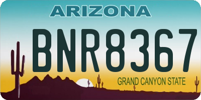 AZ license plate BNR8367