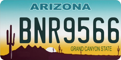 AZ license plate BNR9566