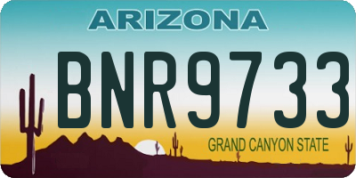 AZ license plate BNR9733