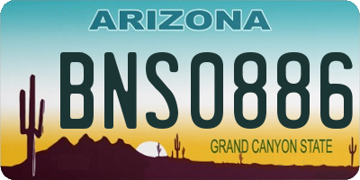 AZ license plate BNS0886