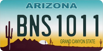 AZ license plate BNS1011