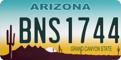 AZ license plate BNS1744