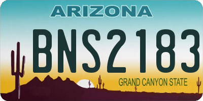 AZ license plate BNS2183
