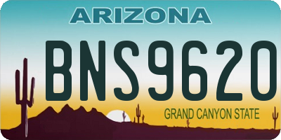 AZ license plate BNS9620