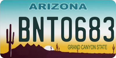 AZ license plate BNT0683