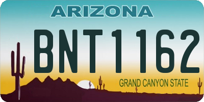AZ license plate BNT1162
