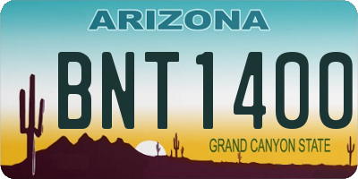 AZ license plate BNT1400