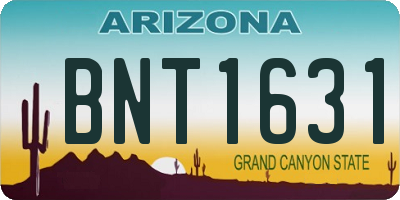 AZ license plate BNT1631