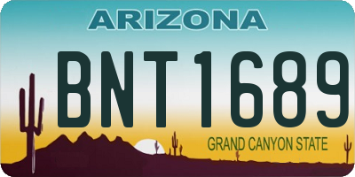 AZ license plate BNT1689
