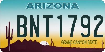 AZ license plate BNT1792