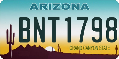 AZ license plate BNT1798