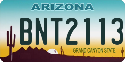 AZ license plate BNT2113
