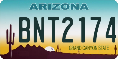 AZ license plate BNT2174