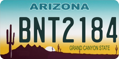 AZ license plate BNT2184