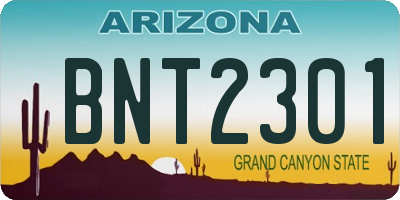 AZ license plate BNT2301