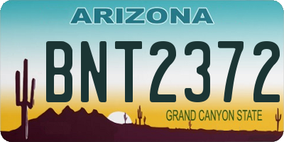 AZ license plate BNT2372
