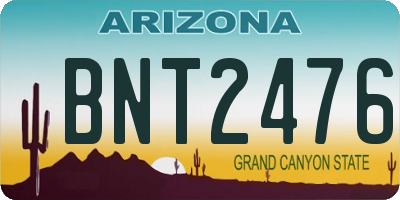 AZ license plate BNT2476