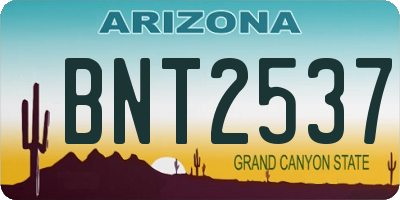 AZ license plate BNT2537