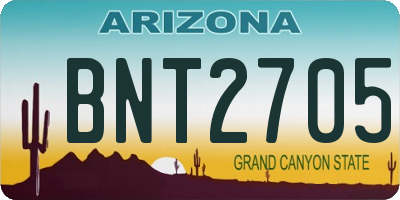 AZ license plate BNT2705