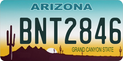 AZ license plate BNT2846