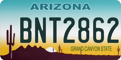 AZ license plate BNT2862