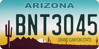 AZ license plate BNT3045