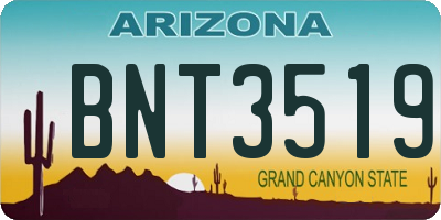AZ license plate BNT3519
