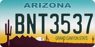 AZ license plate BNT3537