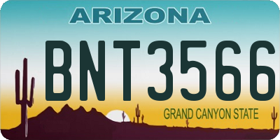 AZ license plate BNT3566