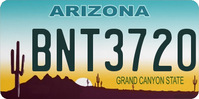 AZ license plate BNT3720