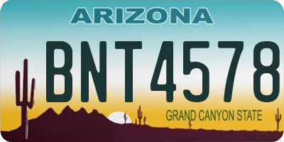 AZ license plate BNT4578