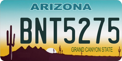 AZ license plate BNT5275