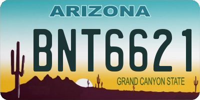 AZ license plate BNT6621